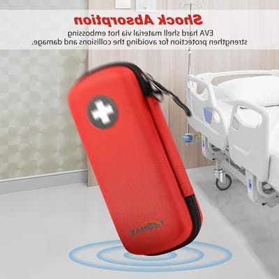 Reisorganizer voor EpiPens en Inhalers, Harde Bescherming, Draagbare Medicijnetui voor Allergieën en Astma, Ideaal voor Medicijnen en Noodhulp (Rood)