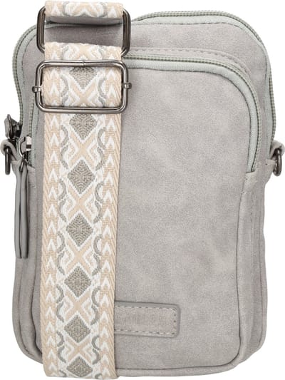 Beagles Malaga Crossbody Telefoontasje - Trendy Schouderband - Premium Leatherlook - Lichtgrijs