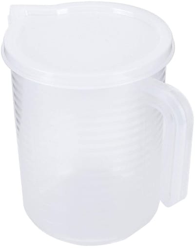 Dailygoods- Maatbeker 1000ml - Doorzichtige Plastic Maatbeker - Maatbeker met Deksel - Handvat - Vaatwasmachinebestendig - Food-grade Materialen - Meetbeker
