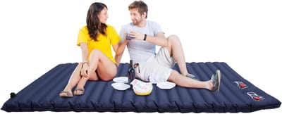 Isomat 2 personen - Luchtbed logeren - Comfortabel kamperen - Zelfopblazend met voetpomp - 200 x 140 cm - Groen