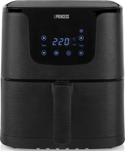 Princess Airfryer 5,2 Liter - Heteluchtfriteuse - 1700W - Digitaal Touchscreen Display - 7 Automatische Bakprogramma's - Instelbare Temperatuur 80-200°C - Timer - Olievrij Frituren - Vaatwasserbestendige Mand - Zwart - 183014