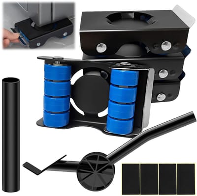 Cosensi- Meubeltransportroller Set - Verbeterde Meubelhef met Rem - Maximaal Laadvermogen 350 kg - Zwenkwielen - Antislip Groeven - Schokbestendig - Meubelwielen