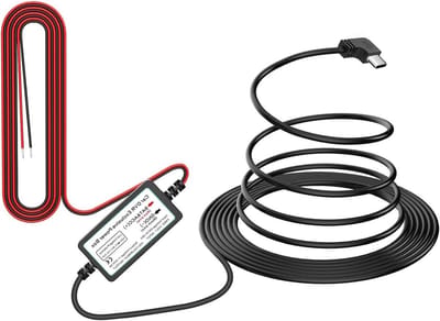 Dash Cam Hardwire Kit - Auto Oplader Netsnoer - Ononderbroken Stroom Leveren - Laagspanningsbeveiliging - 320 cm - Zwart