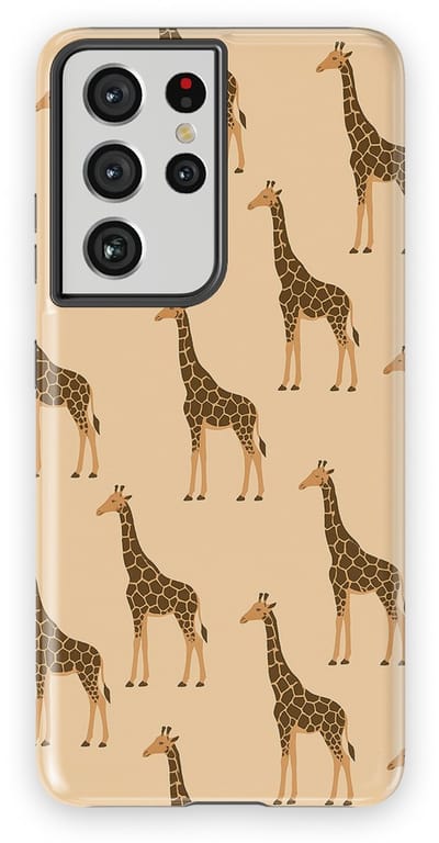 DripCase Luipaard Hoesje Samsung Galaxy S21 Ultra | Backcover met Mag | Hoesje met Dierenprint Samsung Galaxy S21 Ultra Giraffe