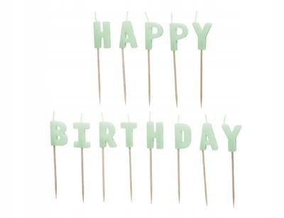 Happy Birthday Kaarsen Licht Groen - 13 stuks, 2,5 cm