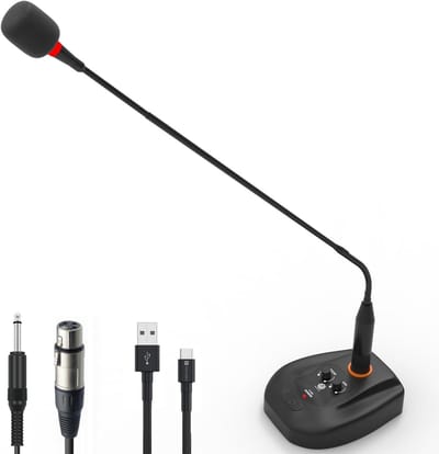 DIGIMORE 24" Desktop Stage Gooseneck Condenser Microphone | XLR Input, ON/Off Switch | Ideal for Meetings, Video Conferencing, Streaming, Lectures (D-660)