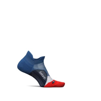 Feetures - Elite Light Cushion No Show Tab - Atmospheric Blue - Blauw-Rood / XLARGE