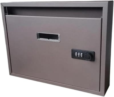 Wandmontage Brievenbus - Brievenbus Buiten - Post Ontvangen - Roestbestendig Metaal - 35x5x26cm - Bruin