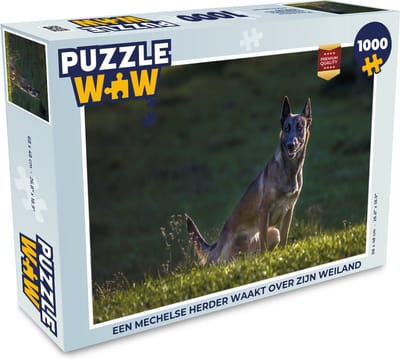 Puzzel Een Mechelse herder waakt over zijn weiland - Legpuzzel - Puzzel 1000 stukjes volwassenen