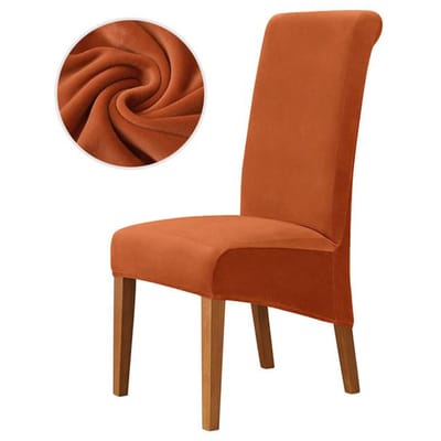 1 /2 /4 /6 Stuks Fluweel Stof Grote Eetkamerstoelhoes XL Maat Hoes voor Stoelen Lange Rug Keukenstoelhoezen Elastische Stretch 4 Pieces
