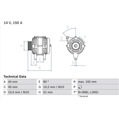 Driefasige generator BOSCH 0 986 046 511