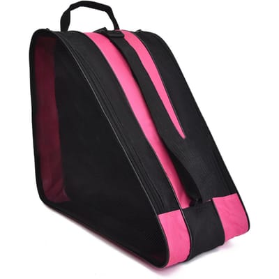 Sac de transport de patins respirant, étui pour enfants, patins à roulettes, patins en ligne, patins à glace, coussinets de protection rose