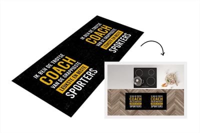 Keukenloper - Loper keuken - Coach - Spreuken - Trots - 120x50 cm - Keukenloper vinyl