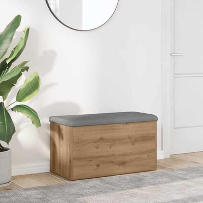 vidaXL - Opbergbank - Artisan - Eikenhout - 82x42x45 - cm - Bewerkt - Hout