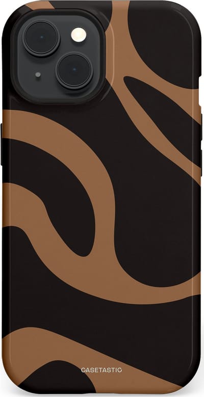 Casetastic Hoesje Geschikt voor Apple iPhone 15 Magsafe - Stijlvolle Beschermende Duo-layer Case - Chocolade Golven