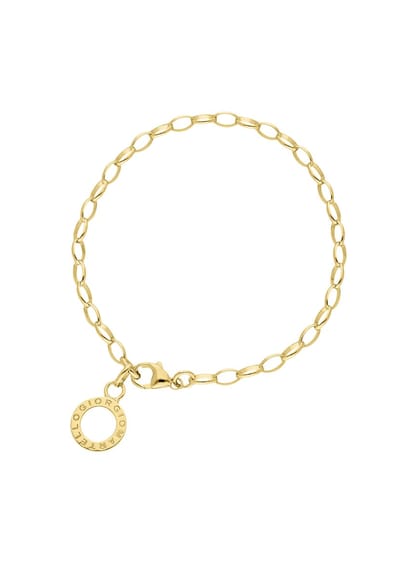 Giorgio Martello zilver 925/000 verguld armband met opschrift voor het inhangen van bedels,