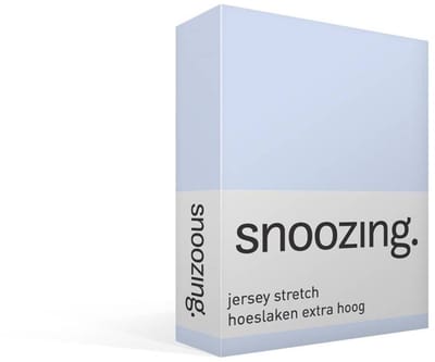 Snoozing Jersey Stretch - Hoeslaken - Extra Hoog - Eenpersoons - 70/80x200/220 cm - Hemel