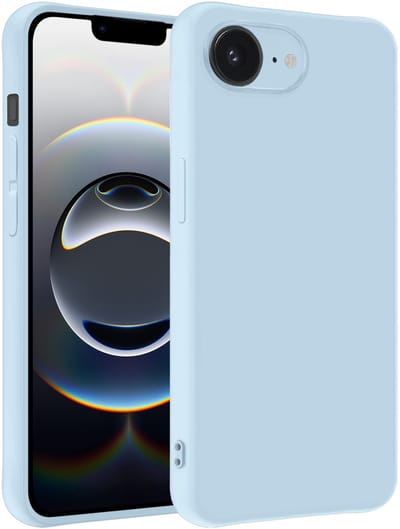 Hoesje - Geschikt voor Apple iPhone 16e / 17e - Sterk & Shockproof - Siliconen Case - Hoes Cover - Telefoonhoes - Lichtblauw