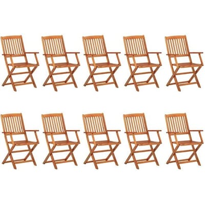 vidaXL - 11-delige - Tuinset - 220x90x75 - cm - massief - acaciahout