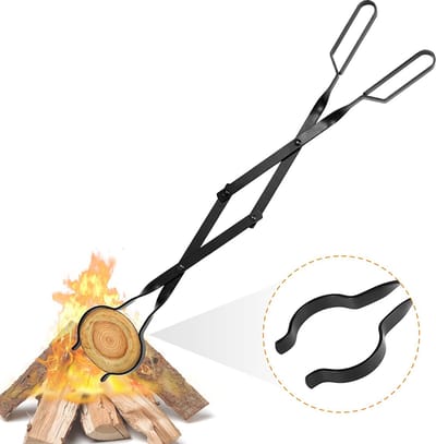 Uten Haardtang - 64.3cm - Open haard tang Gereedschap - Voor Binnenhaarden, Buitenhaarden, Houtkachel En Kampvuur - Zwart