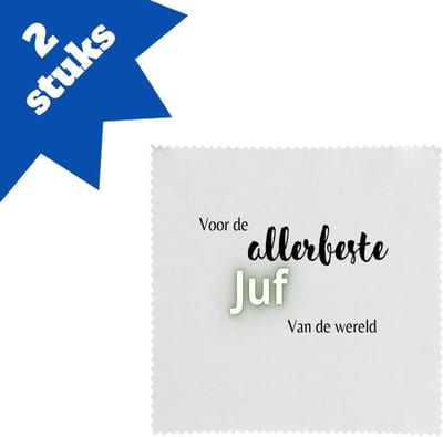 Akyol - voor de allerbeste juf van de wereld brillendoekjes - Juf - de beste juf - juf - verjaardagscadeau - verjaardag - cadeau - afscheidscadeau - geschenk - leuke cadeau - kado - gift - juffendag - 17,8 bij 17,8 cm - 2 stuks