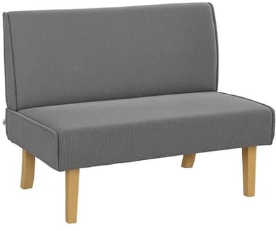 Tweezitsbank - Compacte bank - Ontspannen Zitten - Corduroy Stof - 110 cm Breed - Grijs
