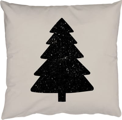 Sierkussens - Kussentjes Woonkamer - 50x50 cm - Kerstboom - Zwart - Feestdagen - Beige