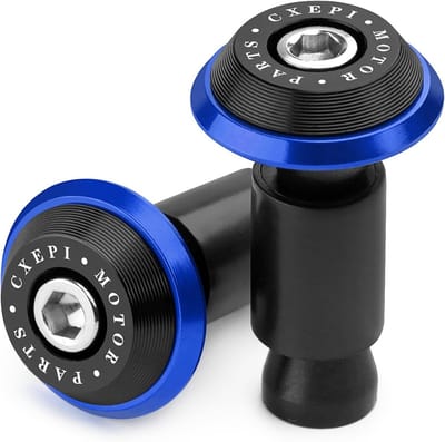 Stuurgewichten Motorfiets - Stuurdoppen Universeel - Trillingen Dempen - CNC Aluminium Constructie - 22mm Doorsnede - Blauw