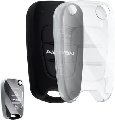 Transparante Sleutelcover voor Auto, Beschermhoes voor Sleutels, Geschikt voor Hyundai Modellen zoals Elantra, Santa Fe en Sportage (Wit)