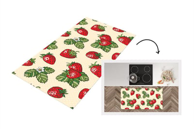 Keukenloper - Loper keuken - Aardbeien - Fruit - Patronen - 120x60 cm - Keukenloper vinyl