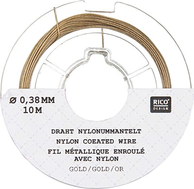 Made by Me draad nylon gecoat Goud Gold 0,38 mm 10m