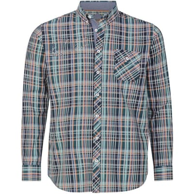Jan Vanderstorm herren Overhemd - 41/42 - petrol - Plus Size
