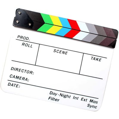 Claquoir Acrylique Effaçable à Sec Réalisateur Film Cinéma Claquette Ardoise 9.6 * 11.7in