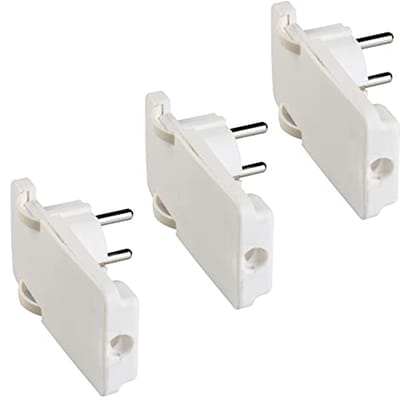 Set van 3 Ruimtebesparende Stekkers 16A 2P + T met Zijdelingse Aarde en 90 Graden Kabeluitgang