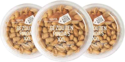 Verse Klassenoten Pinda's XXL Ongezouten - 3 x 210 gr - Voordeelverpakking