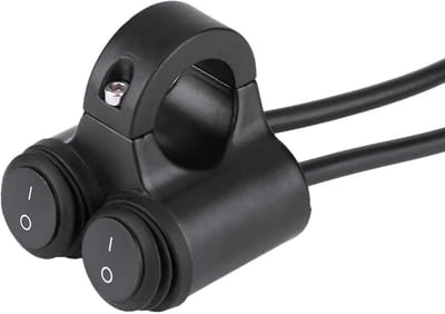 Motor Stuur Schakelaar - Dubbele Knop - Verlichting Bediening - Waterdicht Aluminium - 22mm Diameter - Type B