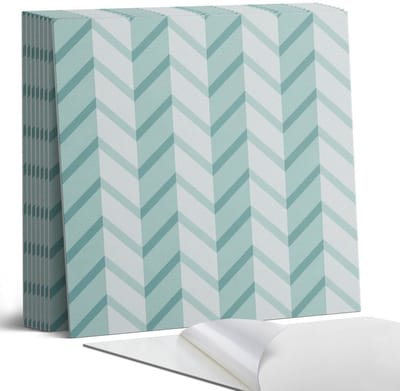 Coloray Plaktegels - Zigzag gestreept patroon Portugese Tegels - 30 cm x 30 cm - Turkoois Plaktegels - 9 stuks - Vierkant PVC Tegels - Plaktegels Keuken - Zelfklevende Vloertegels - Vinyltegels Vloer Zelfklevend - Zelfklevende Tegels
