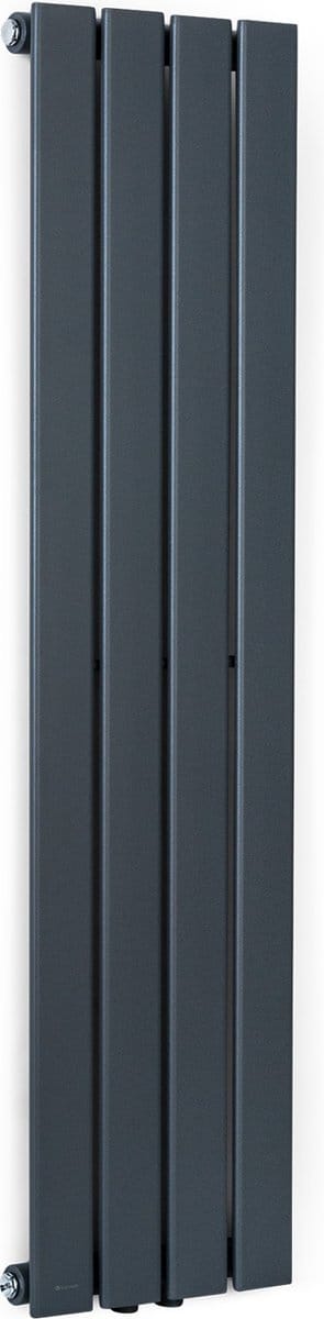 Blumfeldt Badkamerradiator, Design radiator plat, Zuinige platte radiator verticaal, Wand-buisverwarming, 380 W verticale radiator met thermostaat, Wandradiator voor badkamer & woonkamer