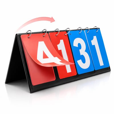 BOTC Scorebord - Score Keeper - Score Flipper - voor Basketbal, Volleybal, Tafeltennis en tennissporten - 4-digitaal - Rood&Blauw