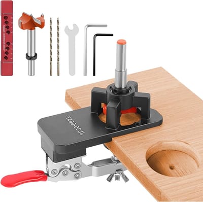 Precisie Deur Scharnier Jig voor Verborgen Deuren, Aluminium Houtbewerking Tool met Snelle Klem, Ideaal voor Keuken en Kasten