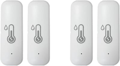Temperatuur Vochtigheid Sensor - Slimme Meter - Klimaat Meten - IP65 Waterdicht - 4 Stuks - Wit