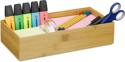 Famanu – Stapelbare bamboe organizer opbergbox – natuurlijke look – 7x30x15 cm