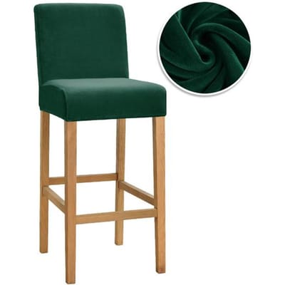 Fluwelen Stoffen Barkrukhoezen Stretch Zachte Eetkamerstoelhoezen Wasbare Lage Rugleuninghoezen Stoelen Voor Keuken Huis Hotel Banket 1 Piece