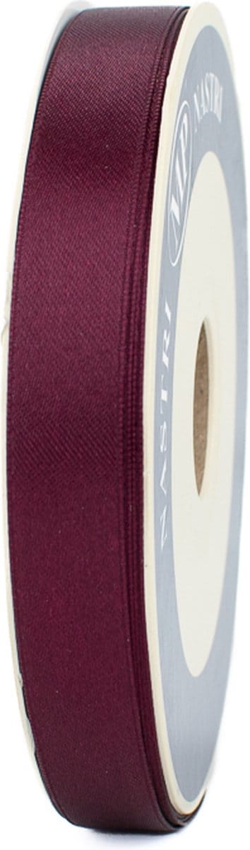 50 meter x 15 mm wijnrood/bordeaux rood lint - Satijnlint - satijn - cadeaulint - kadolint stof