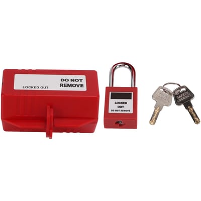 Dispositif de verrouillage de prise électrique 100‑220V avec clé de cadenas 38mm pour l'industrie chimique électrique red
