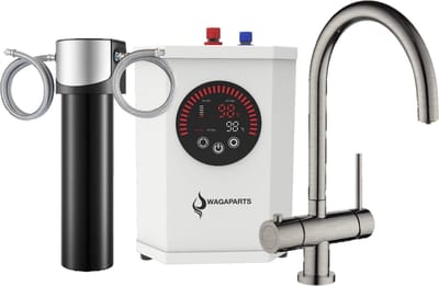 3in1 direct kokend heet waterkraan incl. boiler en filter- 2.4L boiler - Nikkel