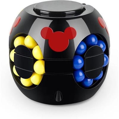 Mode Fidget Spinner Rubik's Cube Grappig Roterende Magische Kubus Kinderen Puzzel Speelgoed Geschenken Stress Relief 1Pc zwart