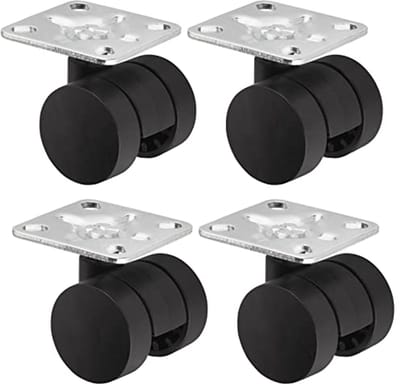 Set van 4 Meubelwielen Ø 35 mm - 360 Graden Draaiend - 40 kg Draagvermogen
