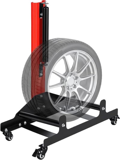 Wiel Reinigingsstandaard - Detailing Trolley - Banden Onderhoud - 360 Graden Draaibaar - 70 cm Lengte - Rood