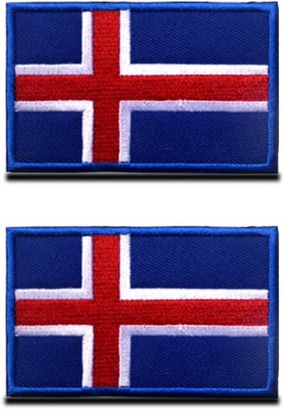 Velcro patches Island vlag - 2 stuks 8cm x 5cm - polyester borduursel - wasbaar en kleurvast - ShopVlot